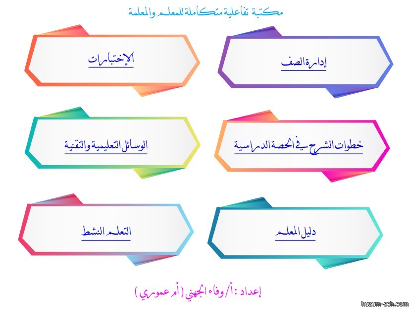 مكتبة تفاعلية متكاملة للمعلم والمعلمة